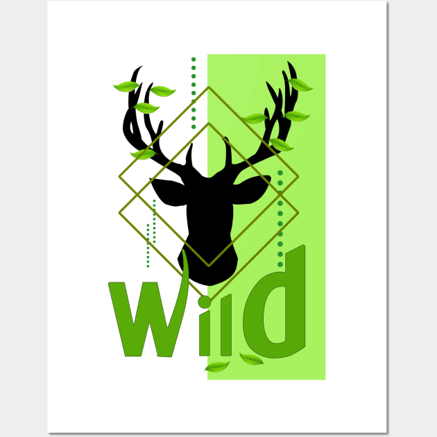 Wild stag Wall Art by Crazydodo